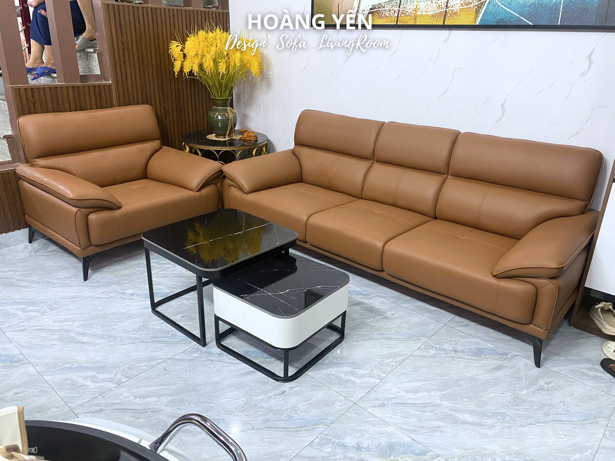 sofa da phòng khách SHY405