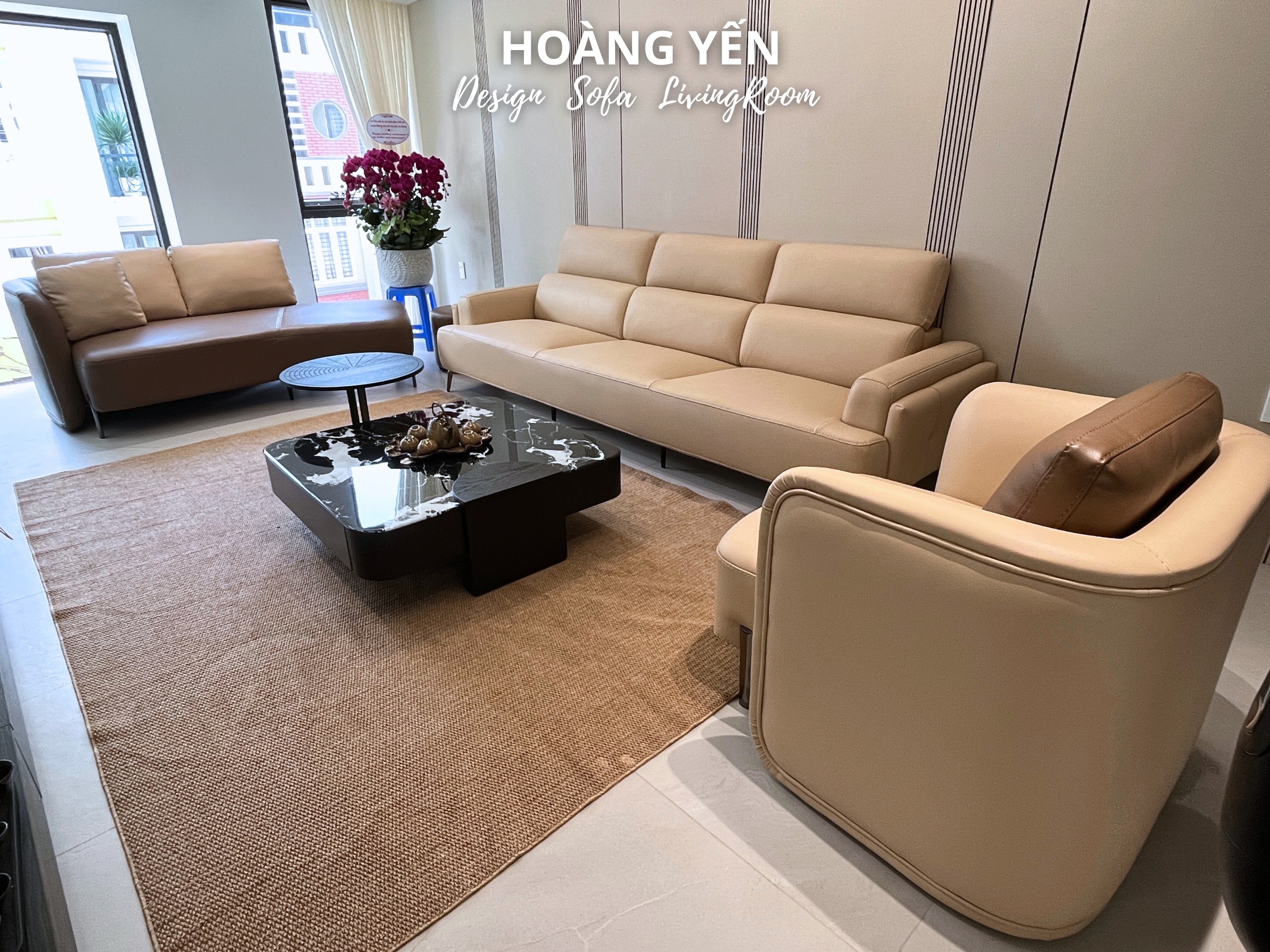 sofa da phòng khách SHY458