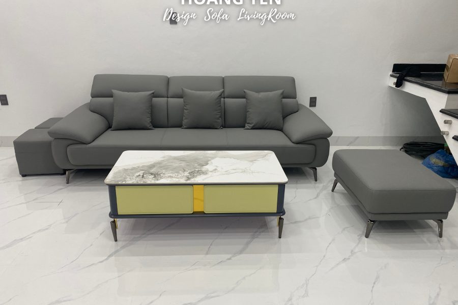 sofa văng da SHY434 ghi đậm