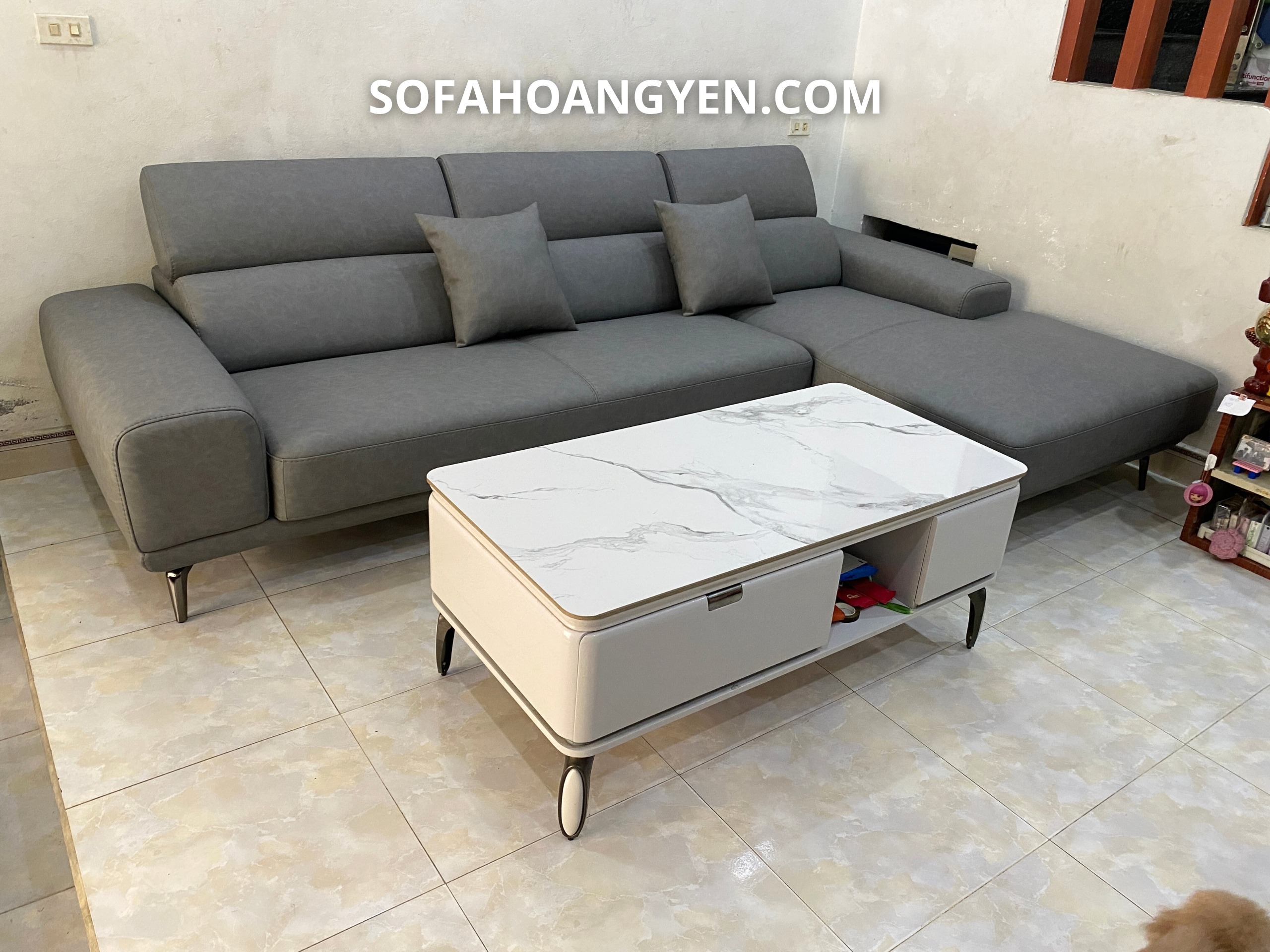 sofa da góc L SHY460
