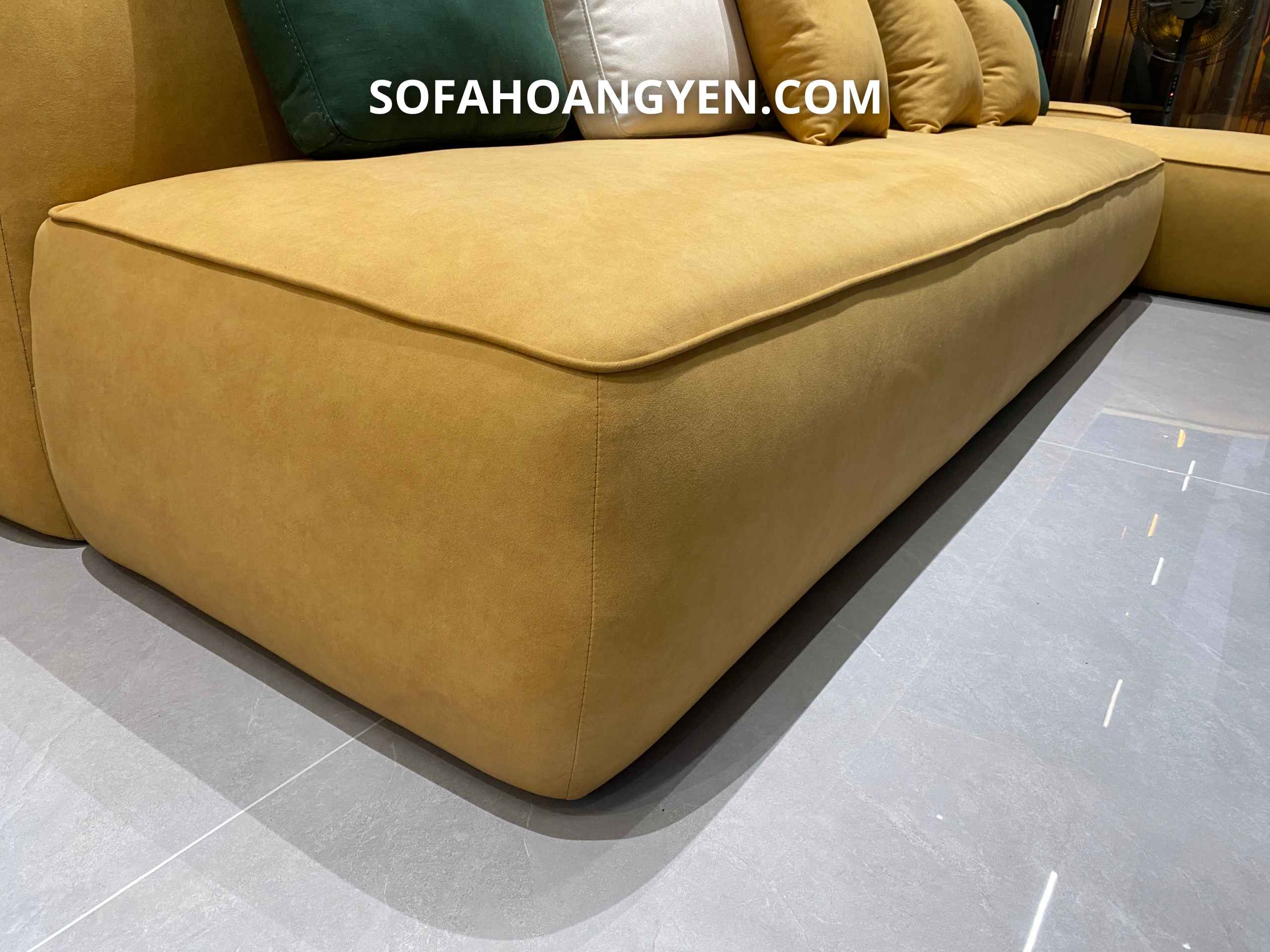 Đệm sofa nỉ ngồi dày cực êm với viền nổi định form