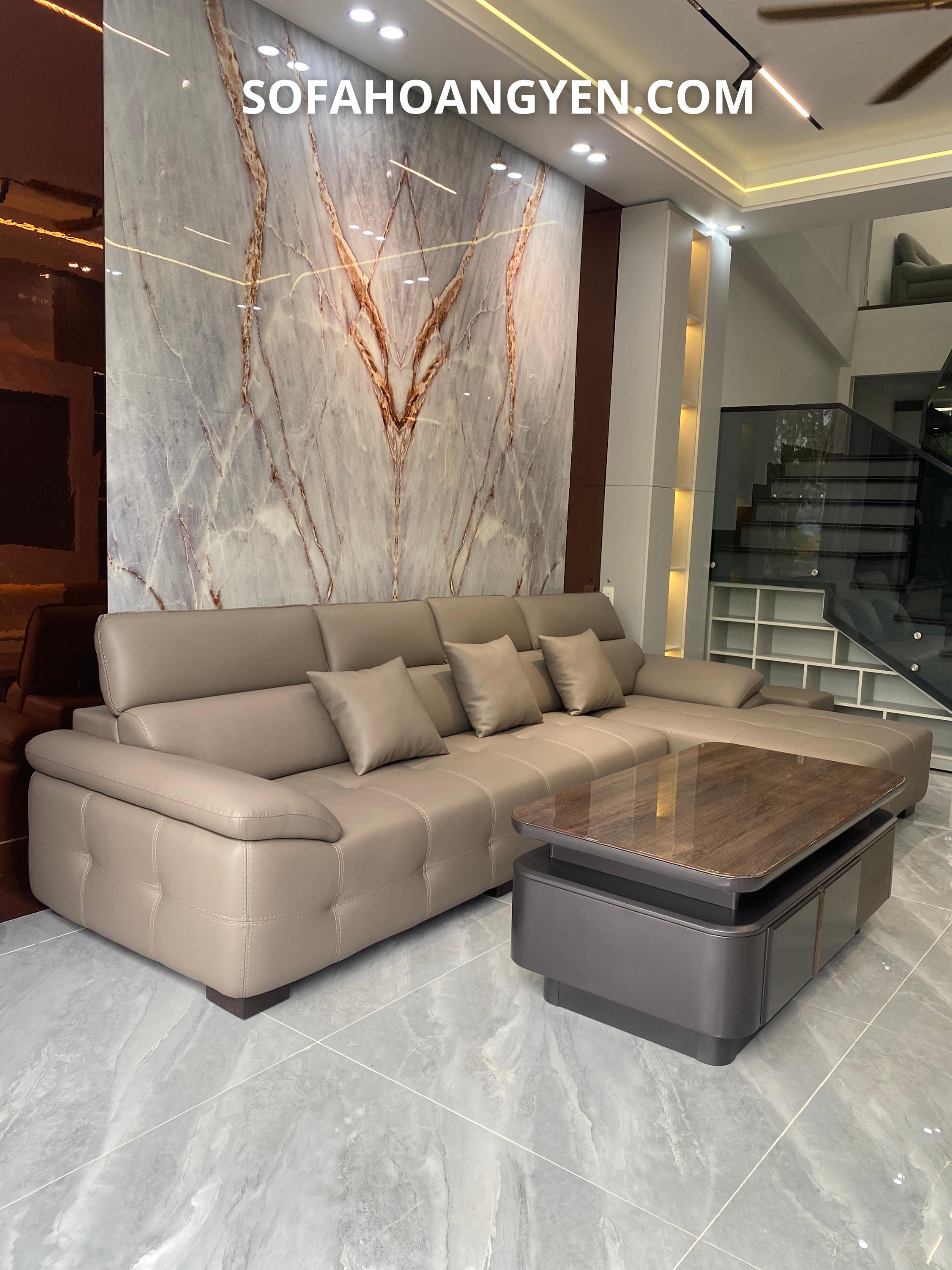 Bàn giao sofa da góc L SHY461