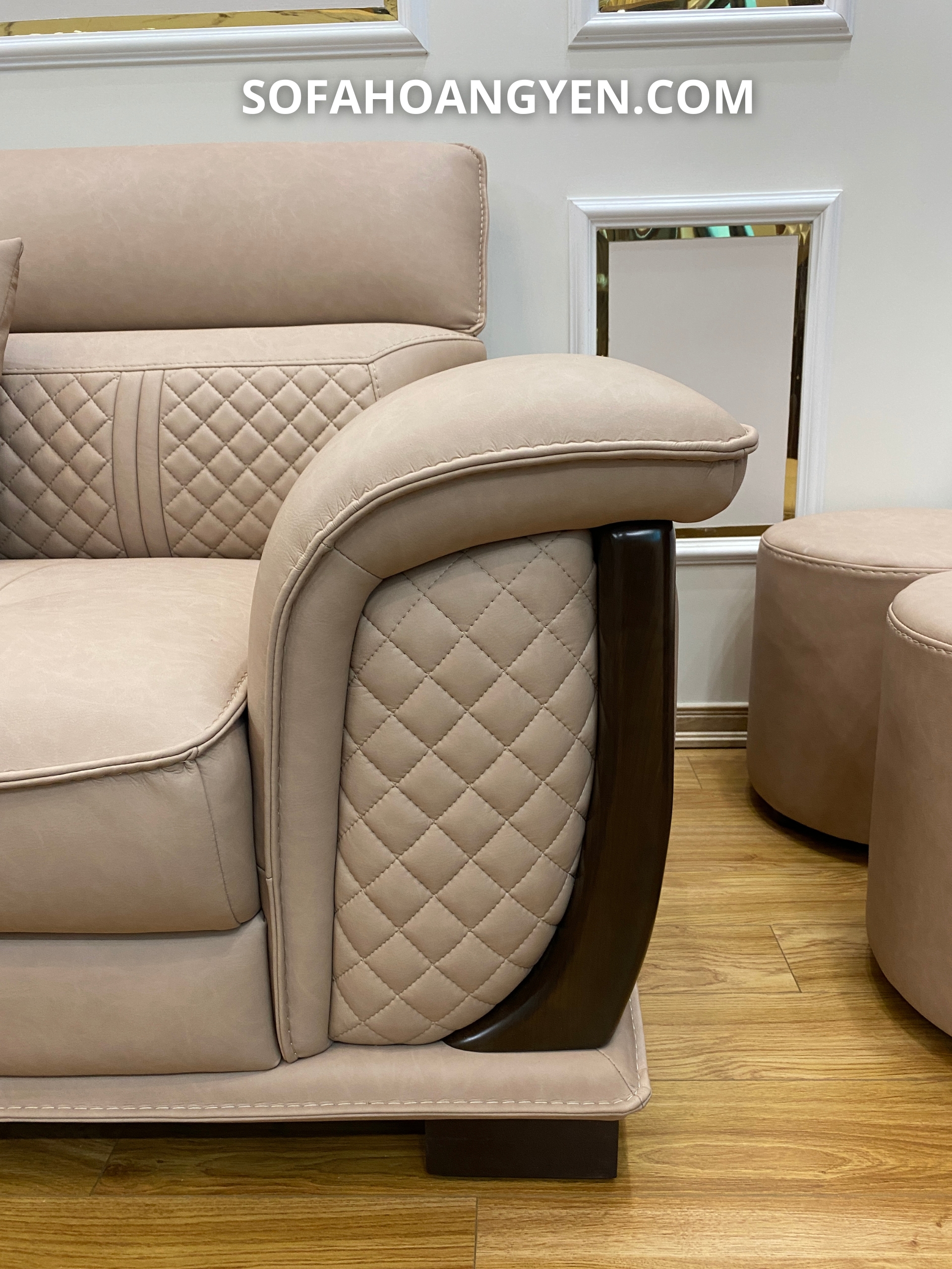 bàn giao sofa da phòng khách SHY336 sáng màu