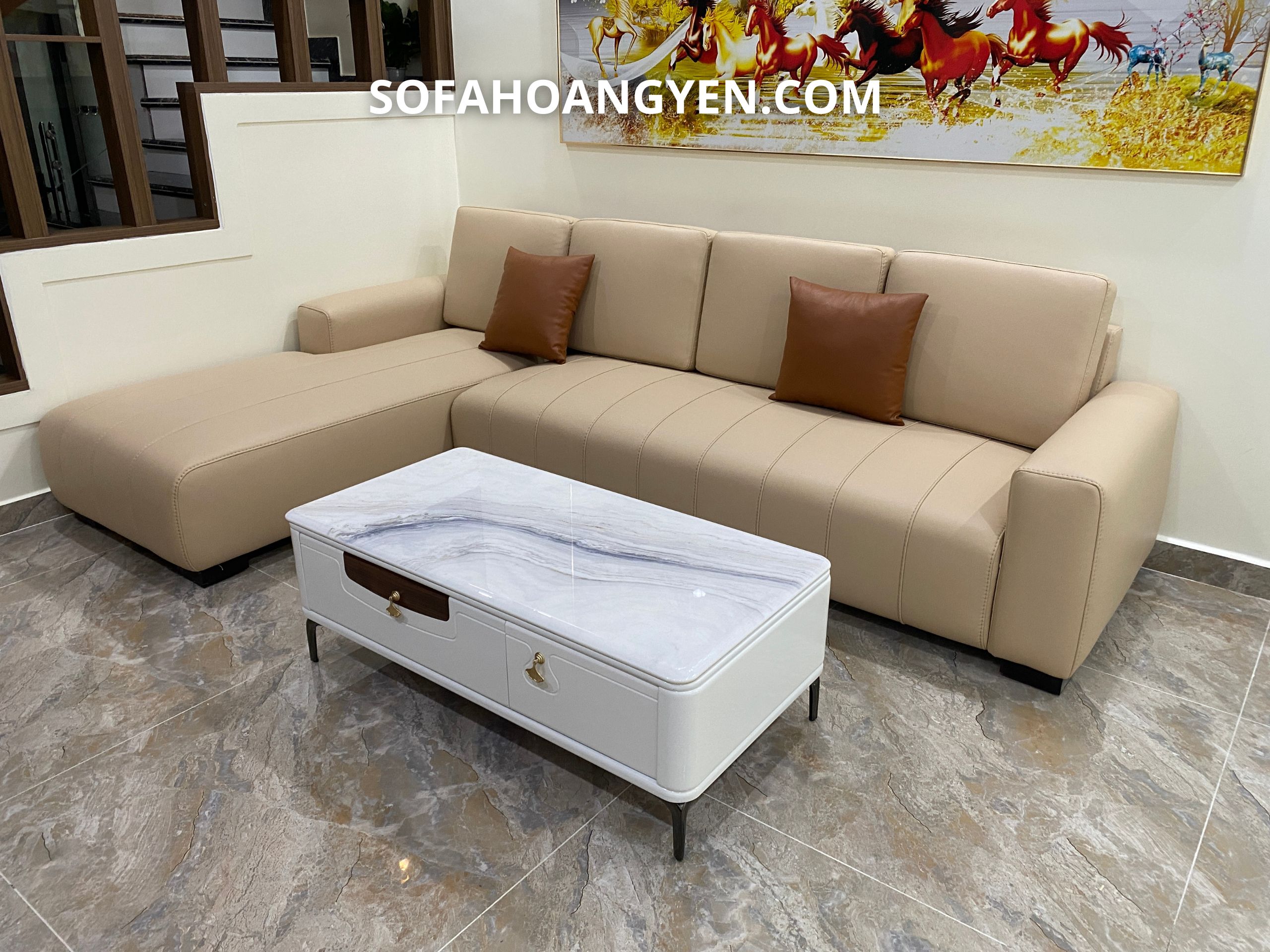 sofa da góc L SHY467