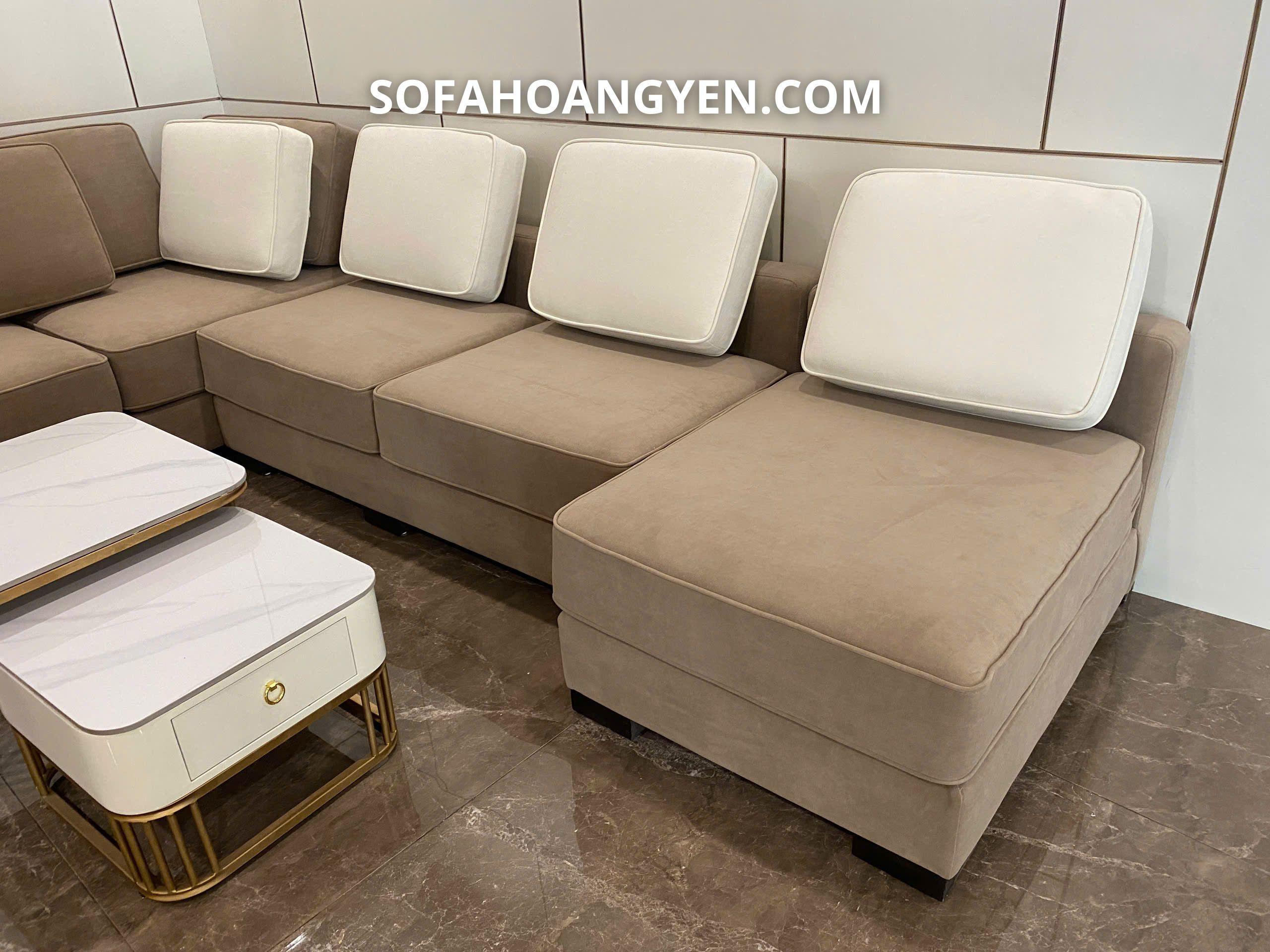 Đệm hai lớp đảm bảo độ đàn hồi và giữ form dáng lâu dài cho bộ sofa góc đẹp.